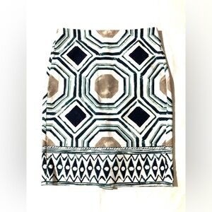 EUC LOFT Geometric Patterned Skirt